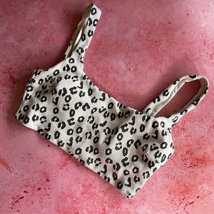 Aerie swim top leopard printed